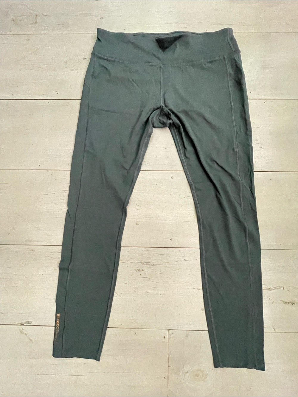 Tommie Copper Women’s Dove Grey Copper and Zinc Infused Leggings Size L Pockets